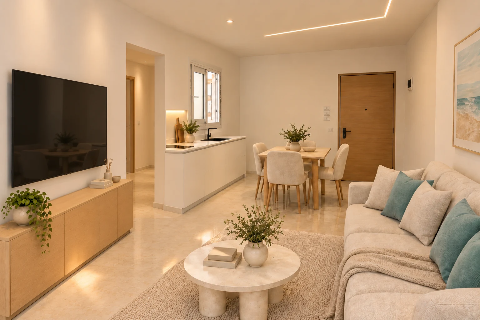Salon · balkondan bakış — Görselleştirme · dekorasyon önerisi